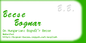 becse bognar business card